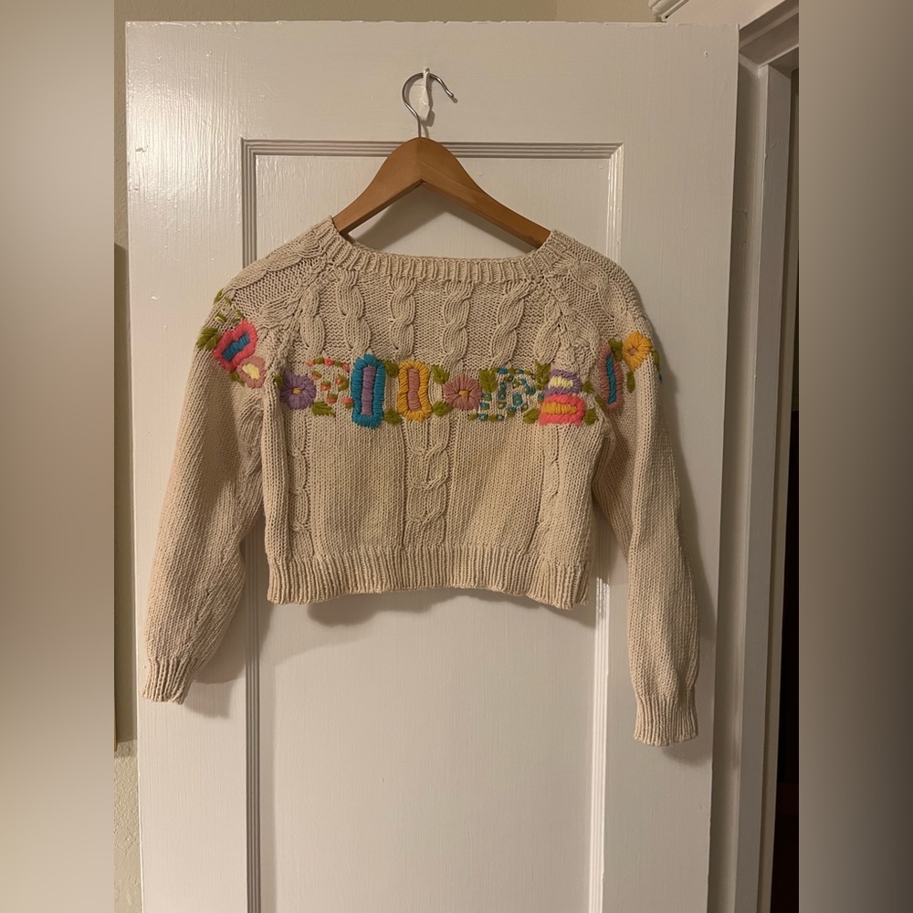 Tach Cotton Crop Top Sweater